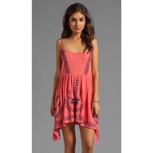 Free People Meadows Medallion Slip Dress Strawberry Combo S